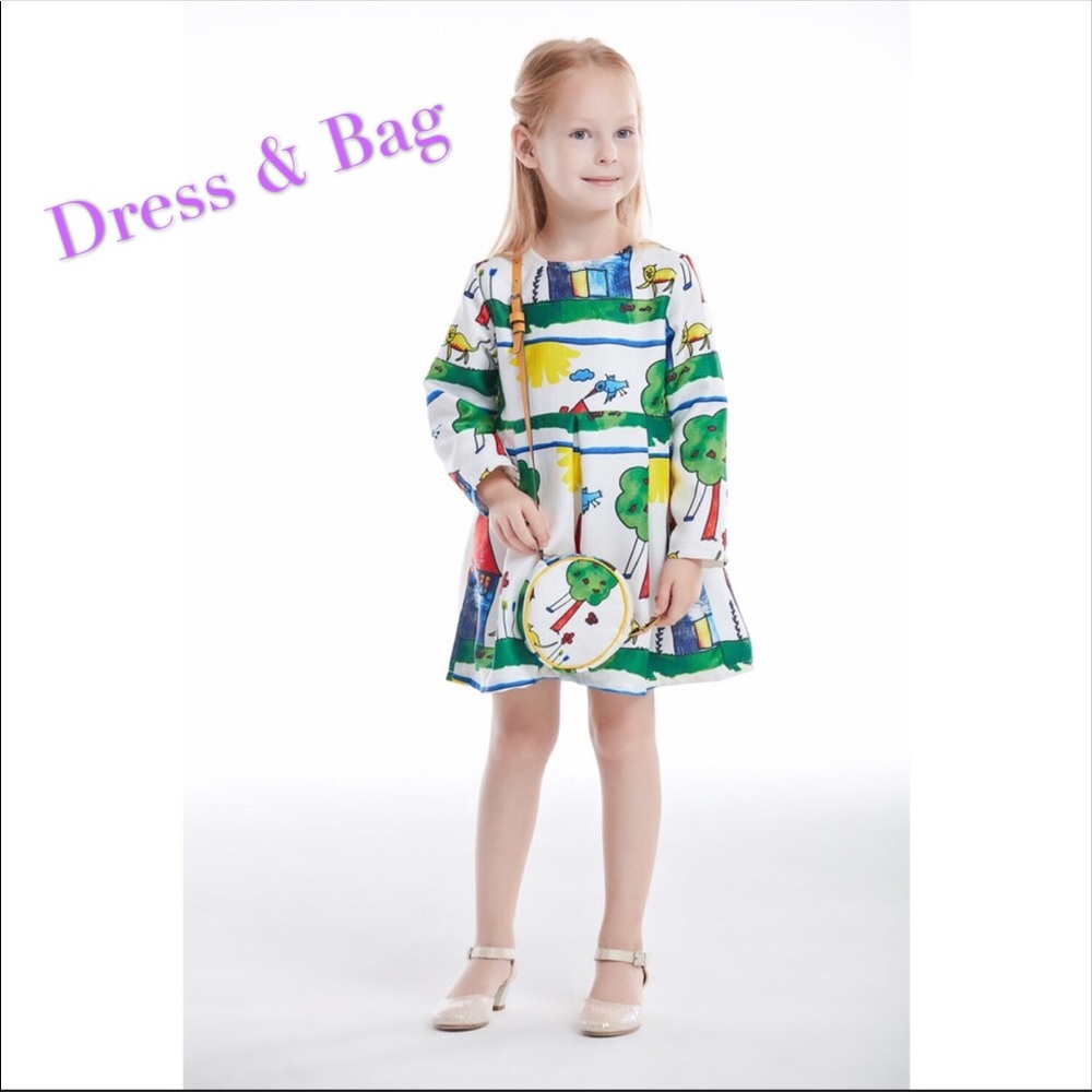 Girls fashion party dress & matching crossbag